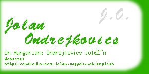 jolan ondrejkovics business card